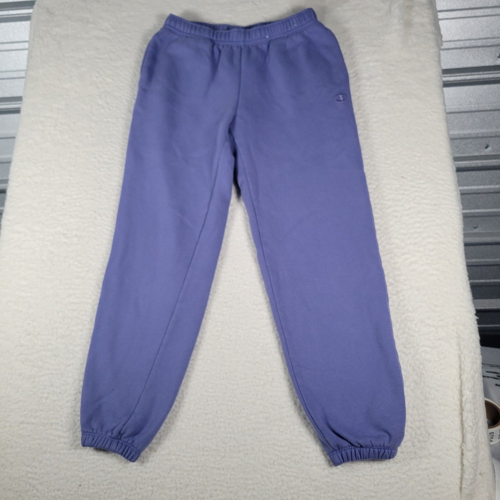 Champion Sweatpants Womens XS Blue Stone Crush Fleece Joggers Y857 Relaxed Fit